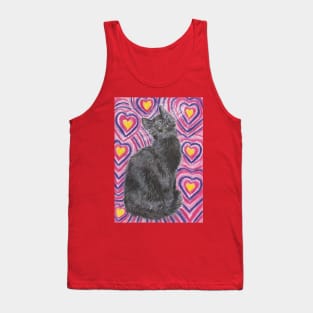 Happy cat Valentine Tank Top